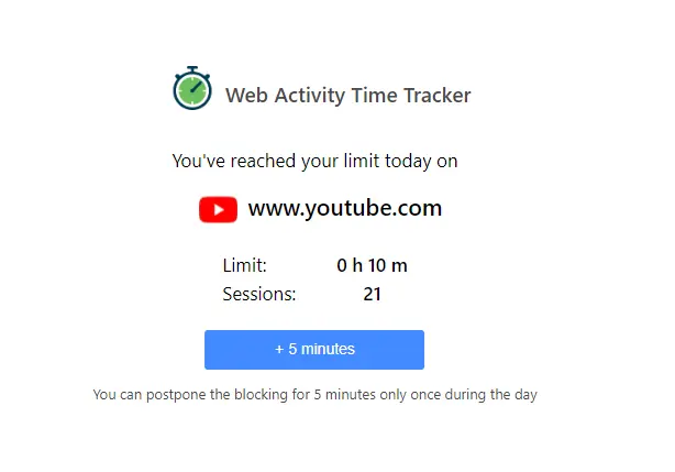 Web limits screenshot